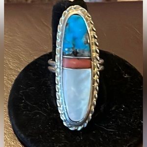 Sterling Silver Multi stone Ring size 8.5